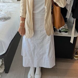 STAUD cotton white skirt